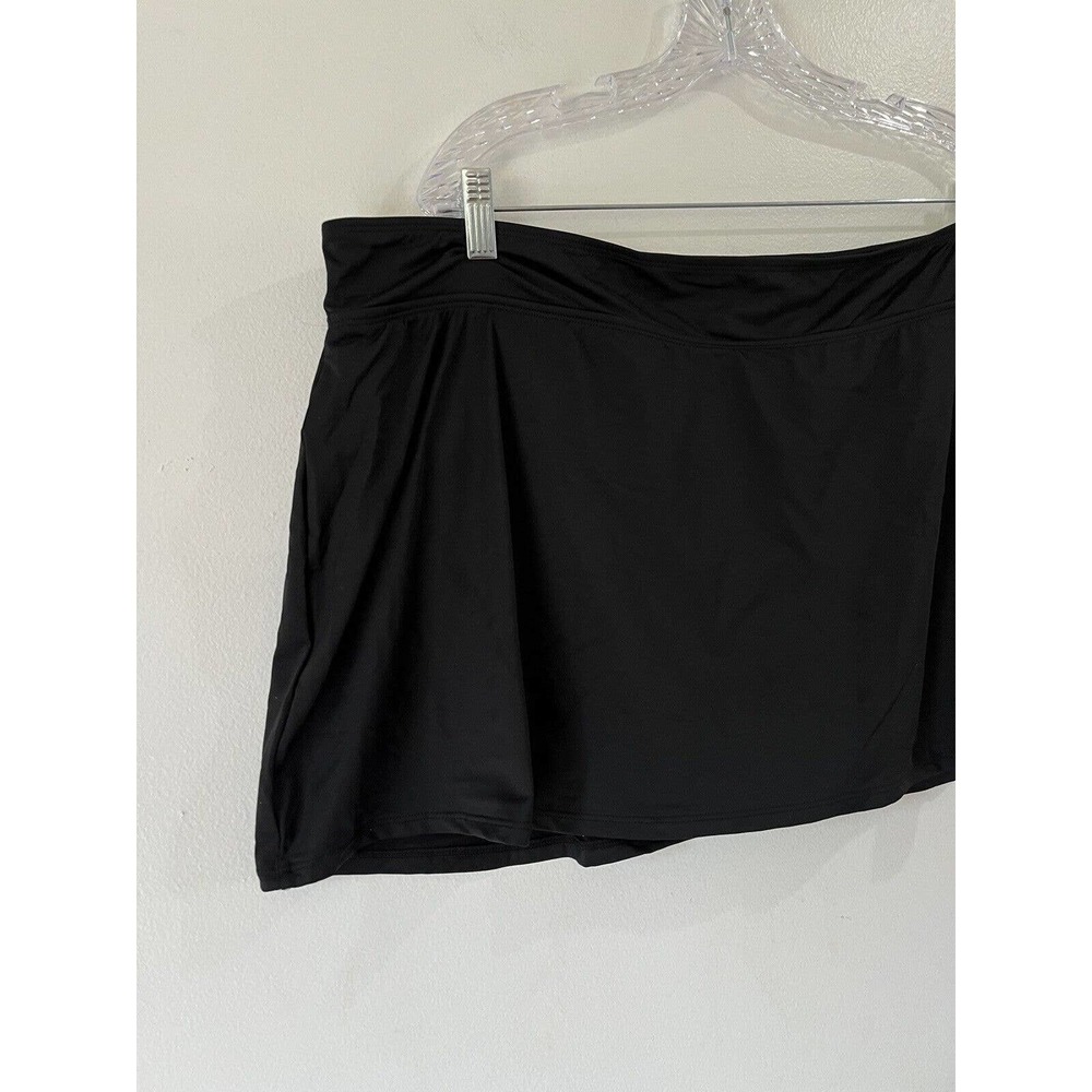 NWT Anne Cole Plus Solid Classic Black Modest Swim Skirt Skort Size 22w - Picture 5 of 8